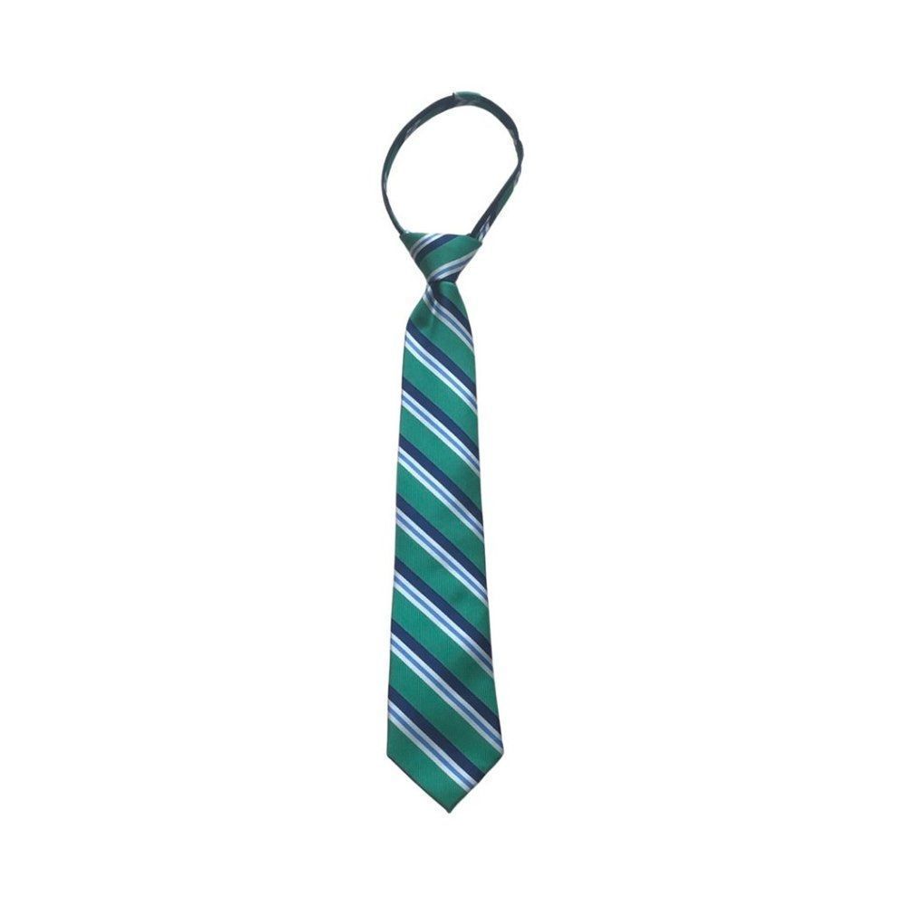 Izod Boys Green Navy Striped Clip-On Tie